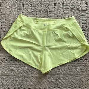 Lululemon Linerless Running Short in Neon Yellow